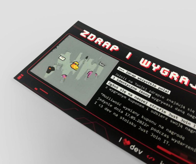 Zdrapka w formacie wizytówkowym