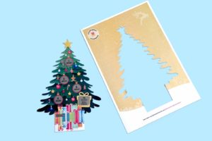 Zdrapka adwentowa w kształcie choinki