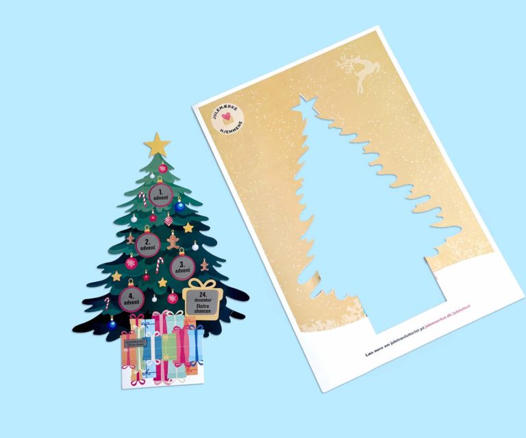 Zdrapka adwentowa w kształcie choinki